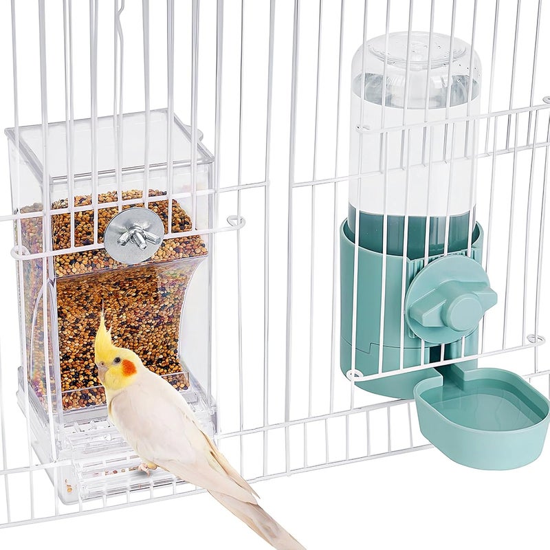 lemtrflo No Mess Bird Feeder Water Dispenser Set, Bird Feeder for Cage, Cage Accessories for Cockatiels, Finches, Budgies and Canaries - Image 1